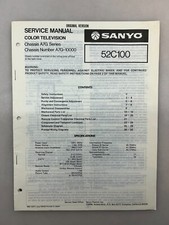 Sanyo 52C100 Original Service Manual Free Shipping