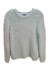Womens Small Light blue Fuzzy Warm Soft Falls Creek Pullover Long sleeve Sweater