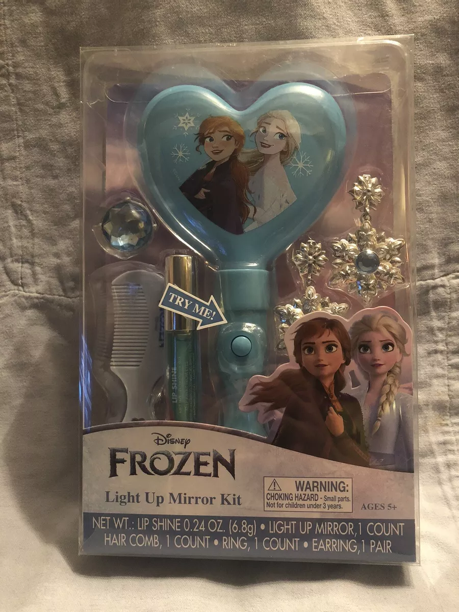 Walt Disney Frozen Light Up Mirror Kit Lip Shine Comb Earrings