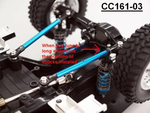 GPM Aluminium hintere Verstrebungen CC161, Alu Tuning für Tamiya CC-01 - Bild 3 von 4