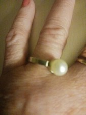Silver And Pearl Ring Sterling Silver Size 8