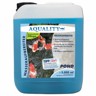 (4,-- /l) AQUALITY Wasseraufbereiter POND 5.000 ml für gesundes Wasser mit Aloe