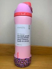 Owala "Angel Food Cake" NEW Spring Color 24oz Free Sip Pink Purple Coral~w/Boot~