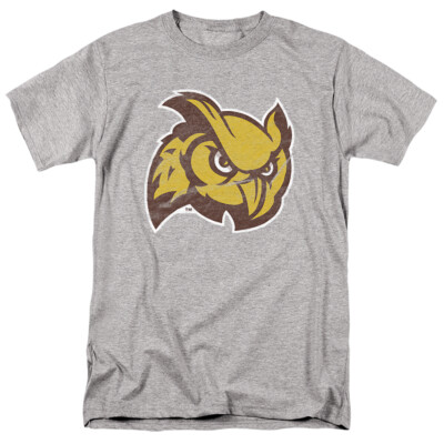 Rowan University Adult T-Shirt Distressed Primary Logo, Athletic Heather, S-5XL