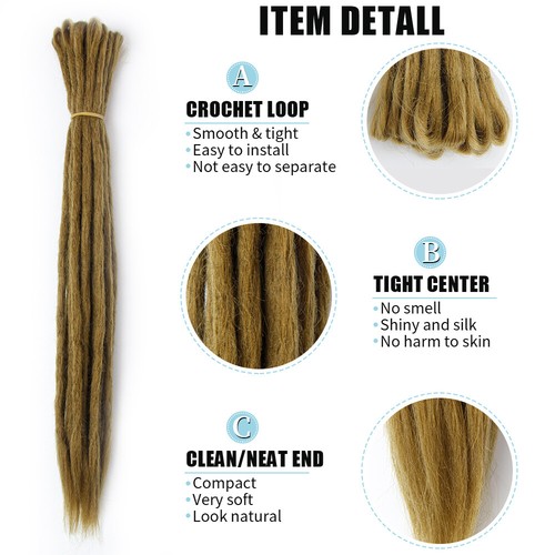 1PCS 20" Handmade Dreadlocks SE Dreads Hip Hop Locks Synthetic Dreads Extensions - Picture 3 of 39