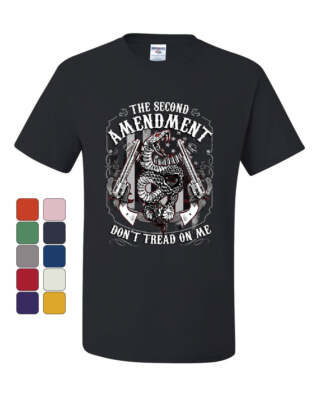 The Second Amendment T-Shirt Don't Tread on Me Gadsden Snake 2A Tee Shirt