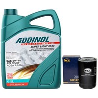MotoröL Set 5W-40 Addinol 5 Liter + ÖLfilter SM 107 FüR Audi 100 VW Transporter