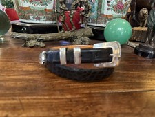 Chacon Sterling Silver ZIA Belt Buckle Set 34-35  -1  Alligator    