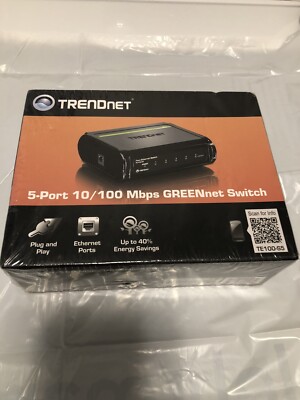 New TRENDnet TE100-S5. 5 Port 10/100 Mbps GREENnet  Desktop Switch