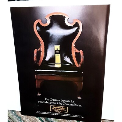 1984 Johnnie Walker Black Label Scotch Bonus Original Print Ad