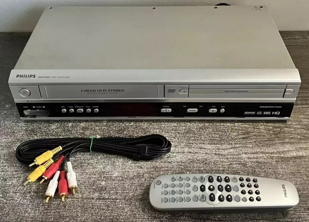 MINT! 2005 Philips 3050V DVD/VCR VHS Recorder Combo w/ Remote- WORKS GREAT!