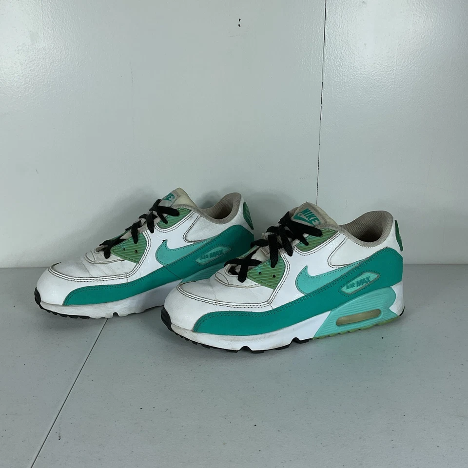 NIKE AIR MAX 90 LTR GS BLANCO HIPER TURQUESA JADE 833376 106 talla 3Y 3 Foto 4 de 4