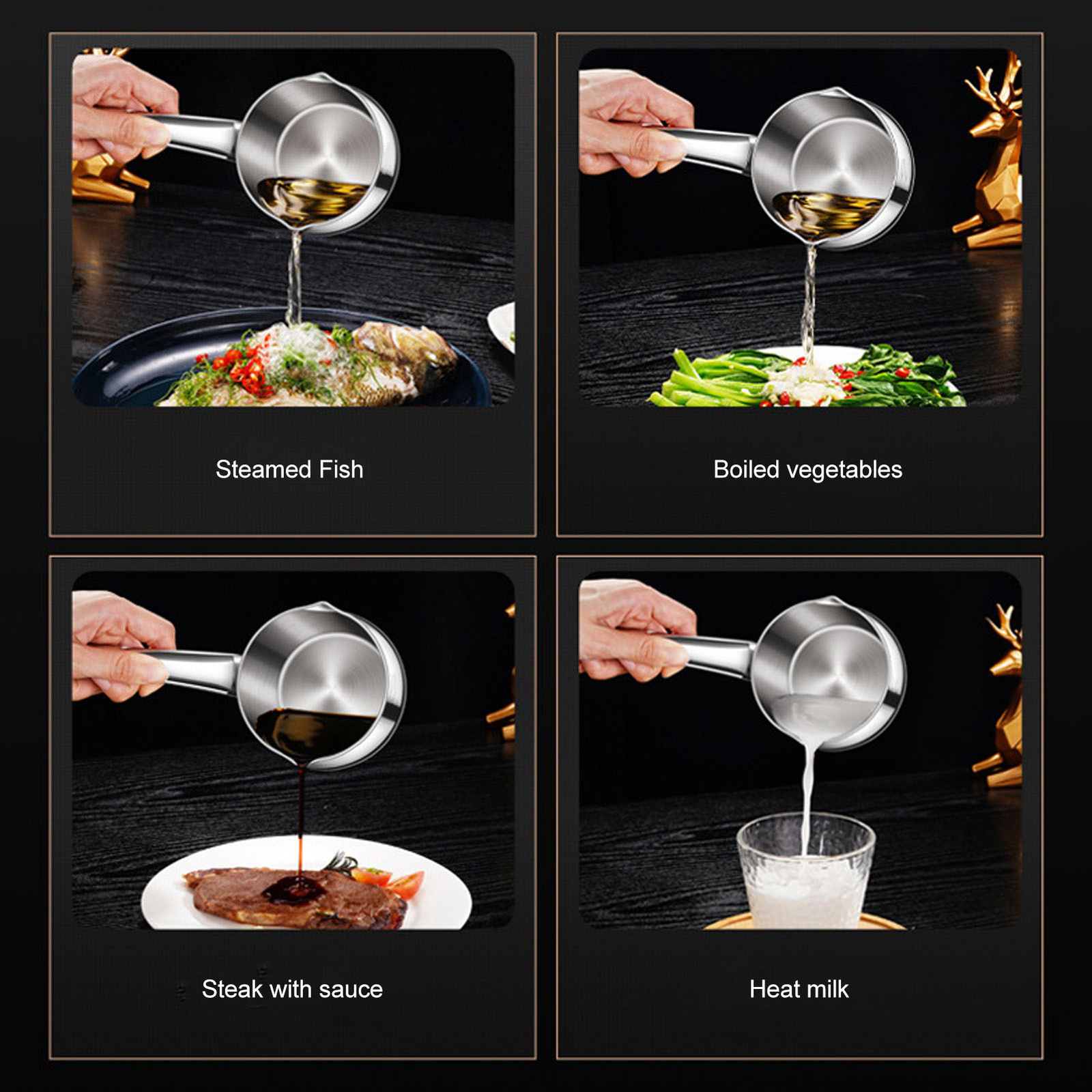 Butter Warmer Pot Mini Hot Oil Pan With Dual Pour Spout Milk Tea