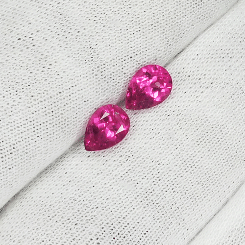 1.52Cts Ultra Fire Natural "Pastel Pink" Rubelite Tourmaline Pear Pair...!!!!! - Picture 2 of 3