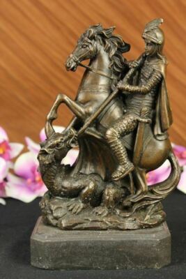 St. Georg Tötet Den Drachen Statue Skulptur Figur Weltweiter Versand Dekorativ