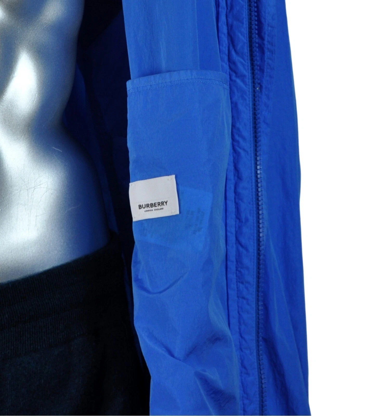 Giacca a vento leggera con cappuccio Burberry blu uomo $1.995 nuova con etichette 2XL