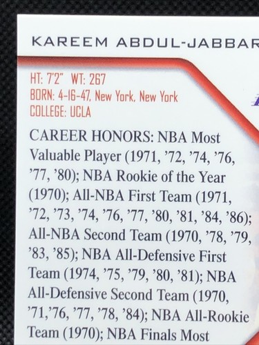2004-05 Topps Finest Red X-Fractor #140 Kareem Abdul-Jabbar #69/99 come nuovo ๐ - Foto 7 di 12