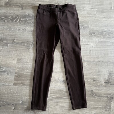 June Daisy Denim Leggings Espresso Brown Size Small Comfortable Waistband 