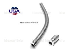US KF-16 Bellows Hose Metal Tubing L 39.37 Inch 1000mm Vacuum Flange Size NW/16