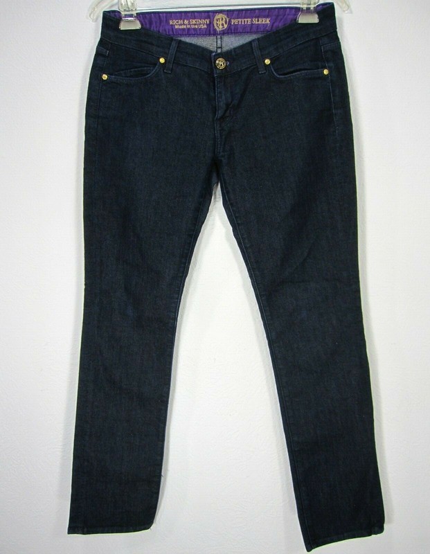 Rich & Skinny Women's Jeans Sleek Ankle Length Dark Wash Stretch Size 27
