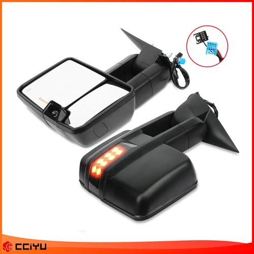 Tow Mirrors Pair Power Heated Signal For 2003-07 Silverado Sierra 1500 2500 3500