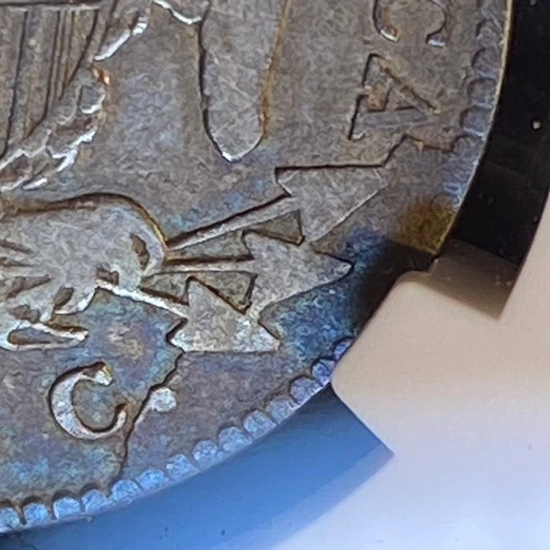 1825 B-2 HUGE CUD Capped Bust Quarter 25c NGC Good Cleaned. Rare with CUD!