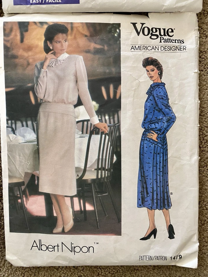 Lot of 4 Vogue American Designer Sewing Patterns Vintage 1980's-90's - Image 4 of 4
