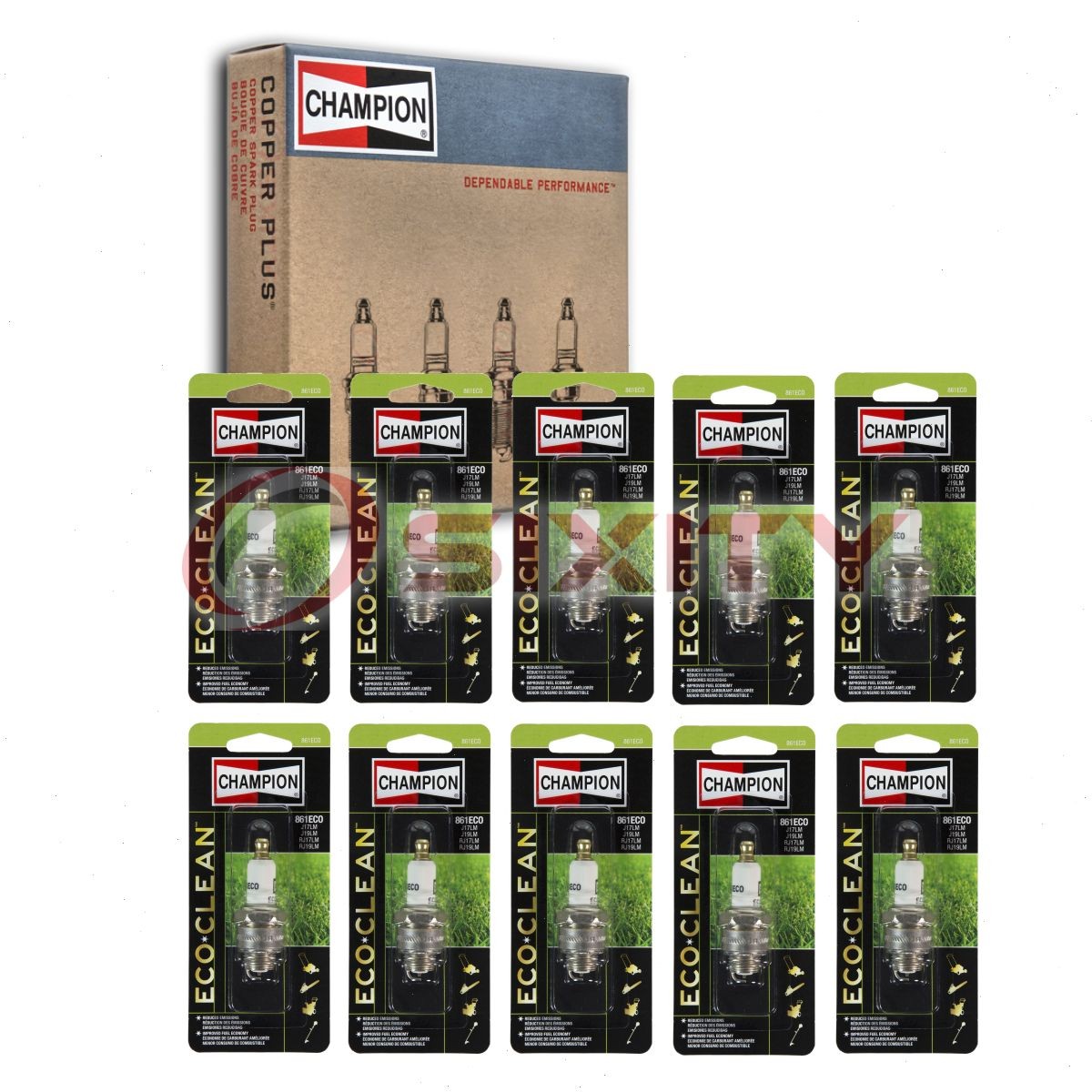 10 pc Champion 861ECO Spark Plugs for 740 1147 Ignition Wire Secondary mi