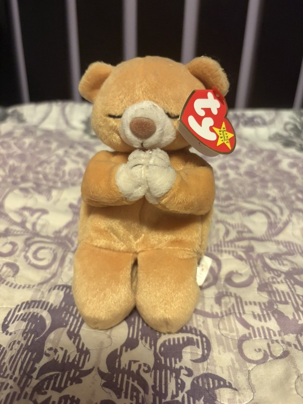 NWT Vintage 1999 Ty Beanie Buddy and Baby Retired - HOPE Praying Bear