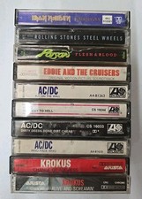 10X Vintage 80s AC/DC, KROKUS, IRON MAIDEN, POISON Cassette Tapes Heavy Metal