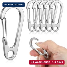 5 Pcs Stainless Steel Carabiner Clip, Spring-Snap Hook, EDC Heavy Duty Mini Cust