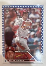 2023 Topps Complete Set - Nolan Gorman #16 Blue Star Parallel /299 (RC)
