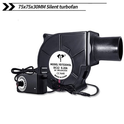 75mm x 75mm x 30mm Radiallüfter DC 12V 3750/RPM Radial Fan Einstellbarer Lüfter
