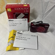 Nikon COOLPIX L30 20.1MP 5x Zoom Digital Camera w/ Box - Red Tested