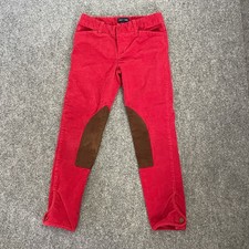 Ralph Lauren Corduroy Riding Pants Girls 10 Red Jeans Preppy Equestrian Polo