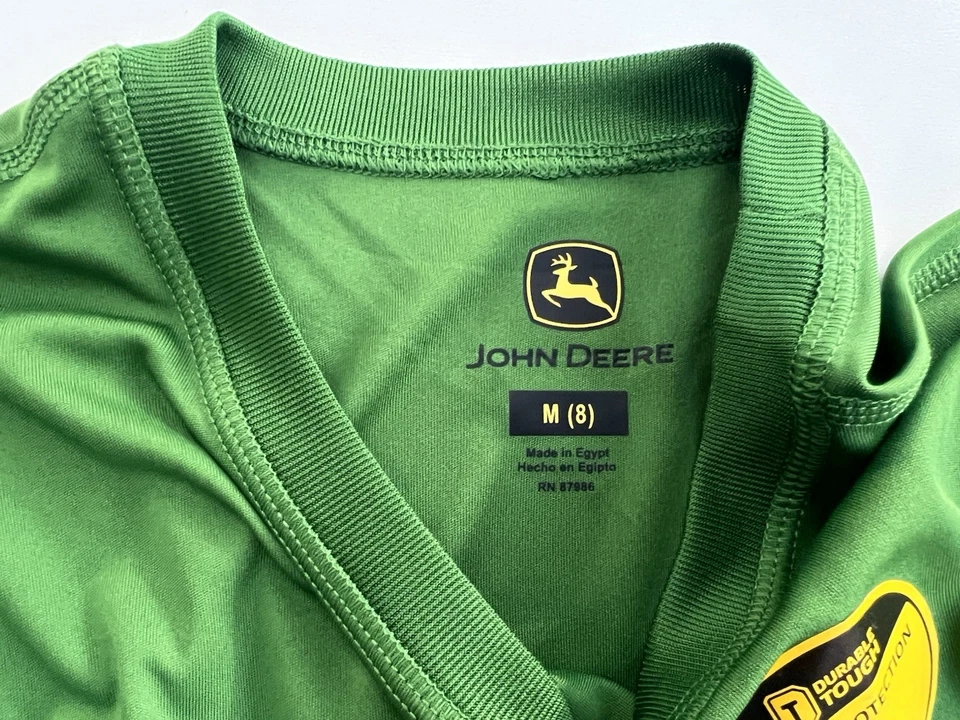 NEW John Deere Boys Green Long Sleeve Logo T-Shirt Light Size Medium NWT - Image 2 of 3