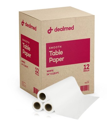 Dealmed Smooth Exam Table Paper 18'' x 225' Paper Table Cover for Doctor's Office