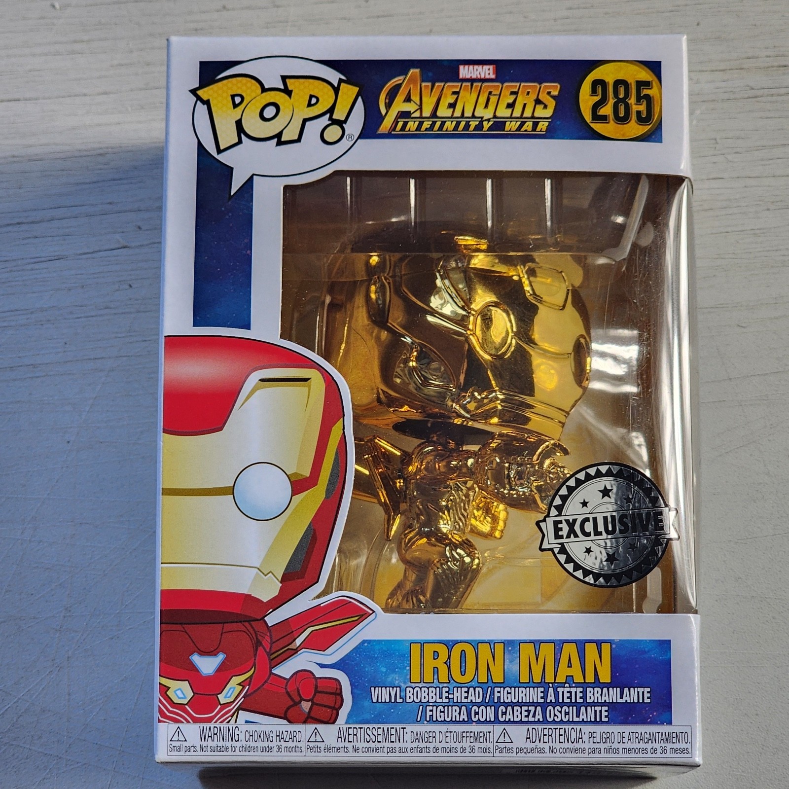 Iron Man Gold Chrome 285 Exclusive Avengers Infinity War Marvel Funko Pop Vinyl