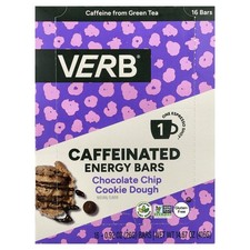 Caffeinated Energy Bars, Chocolate Chip Cookie Dough, 16 Bars, 0.92 oz 26 g