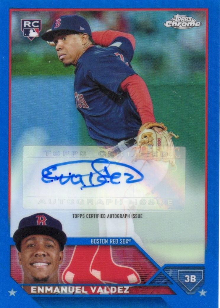 2023 Topps Chrome Update Series - Autographs Enmanuel Valdez #AC-EV Blue...