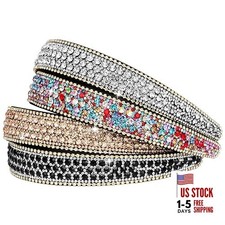 4 Pack Rhinestone Headbands Women Fashion Silver, Coffee, Black, Mixed Color