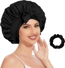 Large Satin Bonnet Silk Bonnet Hair Bonnet For Sleeping, Double Layer Satin Hair