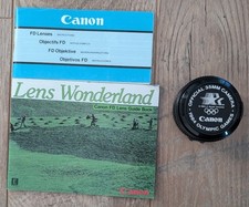 Vtg Canon 50mm 1:1.8 Lens vintage 1984 Olympics Edition With Cover Booklets
