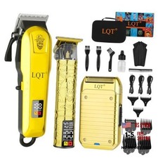 Professional Cordless Hair Clippers Kit - Rechargeable Trimmer for Men White