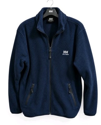 Helly Hansen Men's Large Navy Fleece Jacket Full Zip Outdoor Hiking Casual Coat