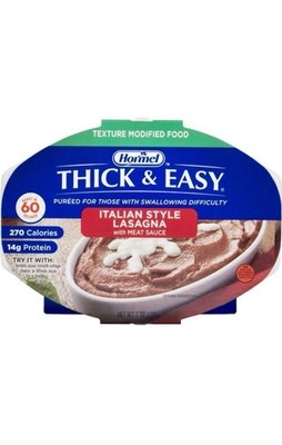 Thick & Easy Purees Thickened Food Beef Lasagna 7 oz Tray 7 Ct #60744