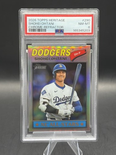 2026 Topps Heritage Chrome Refractor #290 Shohei Ohtani PSA 8 All-Star Dodgers