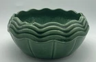 Vintage McCoy USA Ceramic Ruffled Ribbed /Bowl/Planter Perfect Condition Green