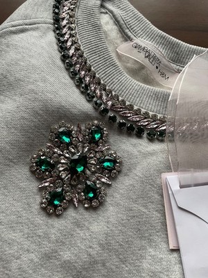 Giambattista Valli x H&M Sweatshir Jumper Rhinestones Size XS