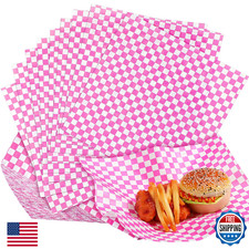 Spakon 1000 Sheets Wax Deli Paper Sheets for Food 12 x 12 Inch Checkered Dry Wax